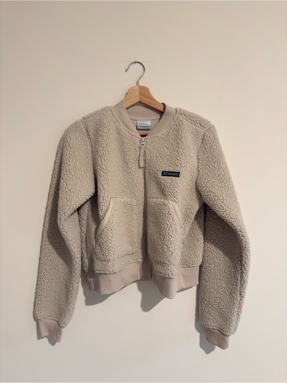 Columbia Cream Sherpa Bomber Jacket